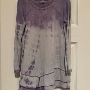 Girl’s Purple Tie-Dye Long Sleeve Top